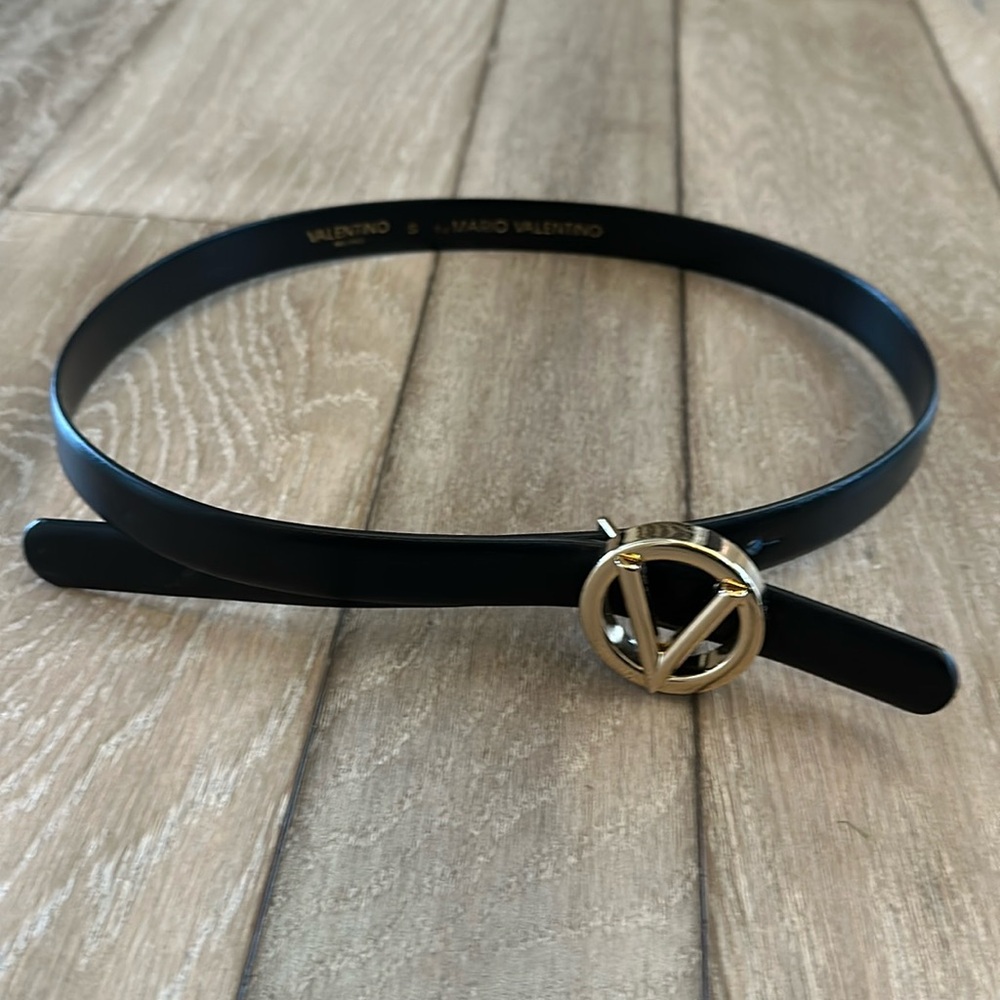 Mario Valentino black leather belt